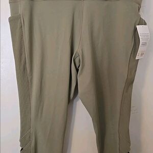 Athleta Salutation Stash Pocket Tight II Cutout Sz 3X New Olive Green NWT